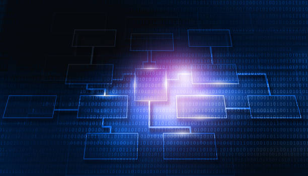 Futuristic background of business network