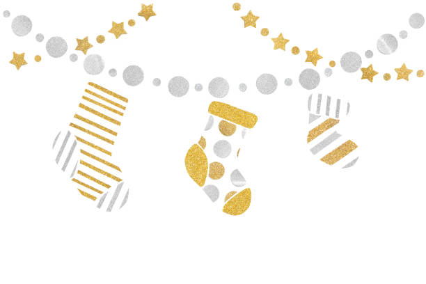 istock Christmas sock bunting paper cut on white background 1048178866