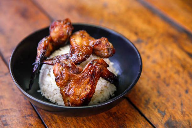 Teriyaki chicken wings rice bowl