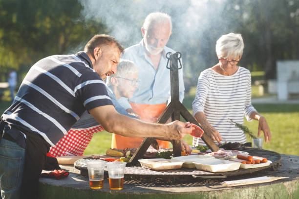 istock Senior people having a picnic 1048184422