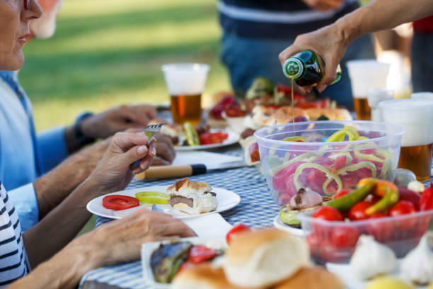 istock Senior people having a picnic 1048187712