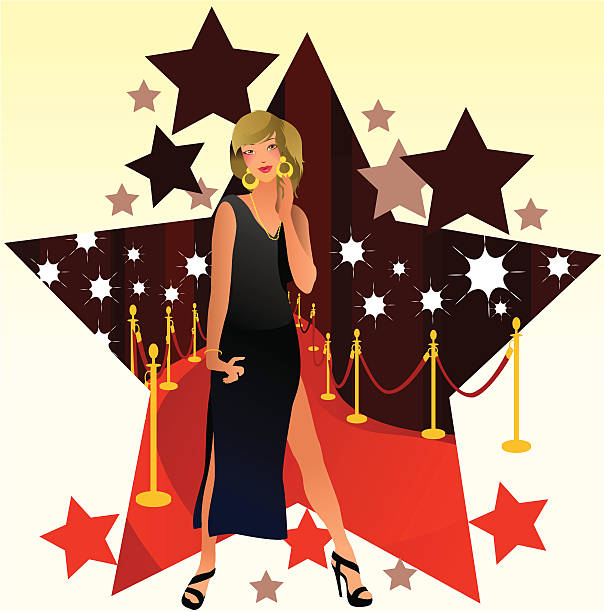 celebrity spaziergang auf dem roten teppich - arts culture and entertainment celebrities communication concepts and ideas stock-grafiken, -clipart, -cartoons und -symbole