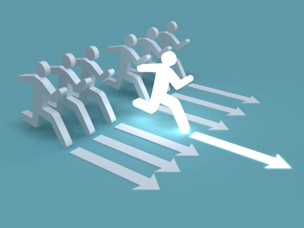 istock Competition leadership different stand out of the crowd people win 1048198706