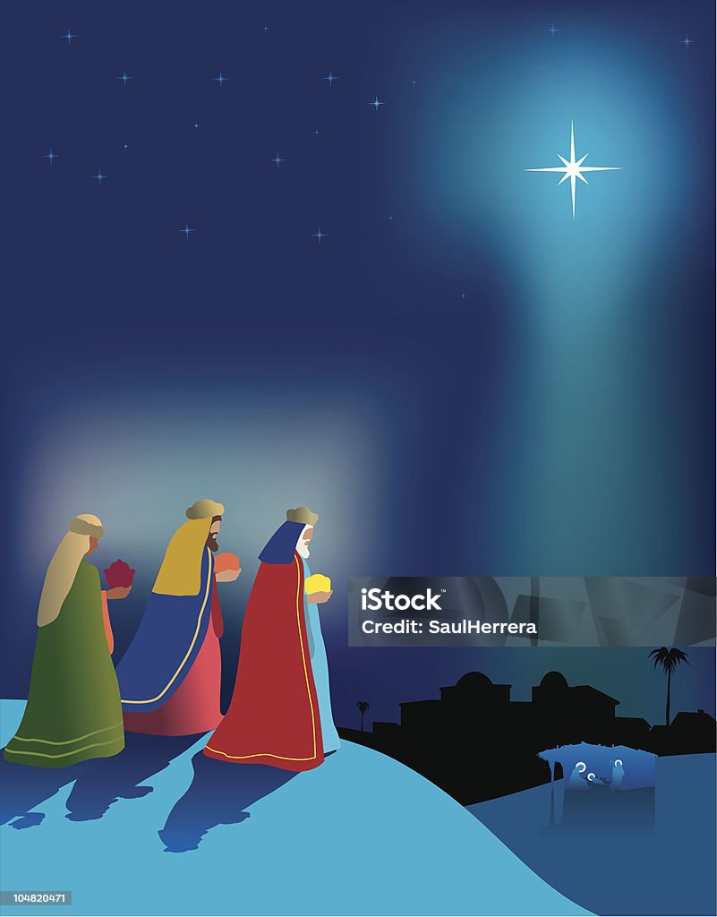 Magi Magi scene in cristmas. Nativity Scene stock vector