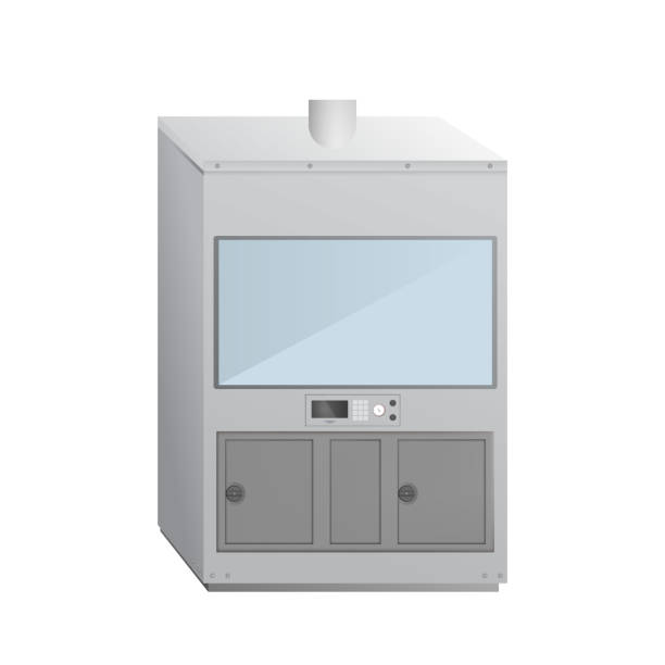 Fume cupboard. Fume cupboard. Medical laboratory. Equipment for experiments. Vector illustration fume cupboard stock illustrations