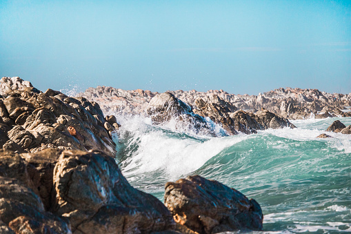 Huge winter wave along Highway ! in Central California coastline