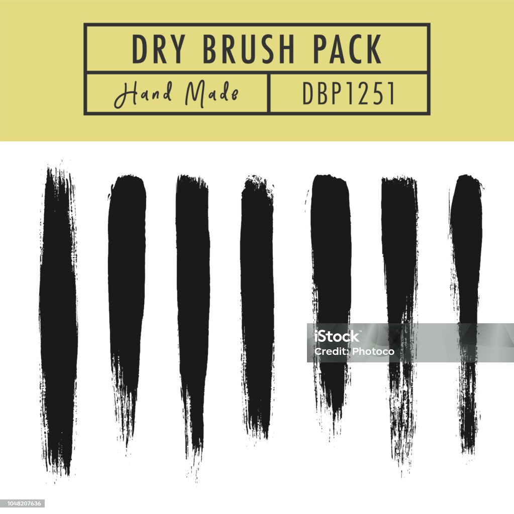 Dry Paint Brush Stroke Vector Set (Hand Drawn) Dry Vector Paint Brush Set (Hand Drawn) on the White Background Brush Stroke stock vector