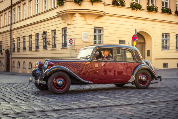 Augsburg, Germany - September 30, 2018: 1953 Citroen 11 CV BL Traction Avant oldtimer car at the Fuggerstadt Classic 2018 Oldtimer Rallye.
