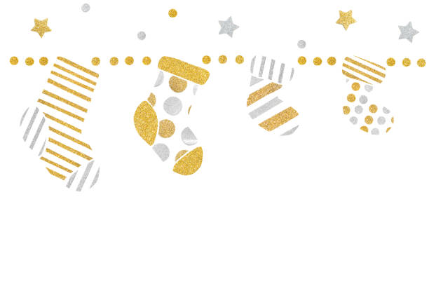 istock Christmas sock bunting paper cut on white background 1048212376