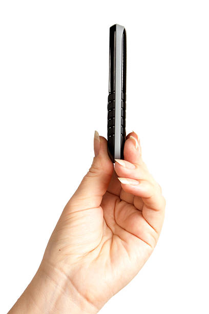istock Slim mobile phone in the women's hand 104821342