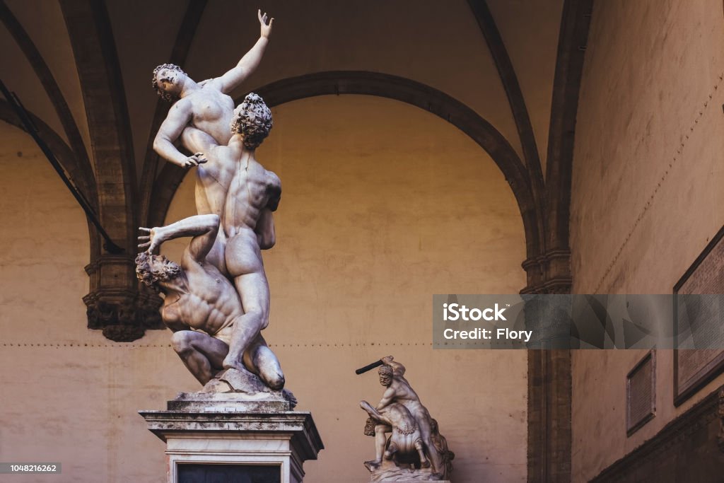 Loggia dei Lanzi in Piazza della Signoria in Florence Tuscany. Statue at the Loggia dei Lanzi in Piazza della Signoria in Florence Tuscany. Ancient Stock Photo Loggia dei Lanzi in Piazza della Signoria in Florence Tuscany. Statue at the Loggia dei Lanzi in Piazza della Signoria in Florence Tuscany. Ancient Stock Photo