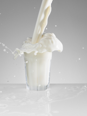 milk splashes isolated, with clipping path 3D illustration.
