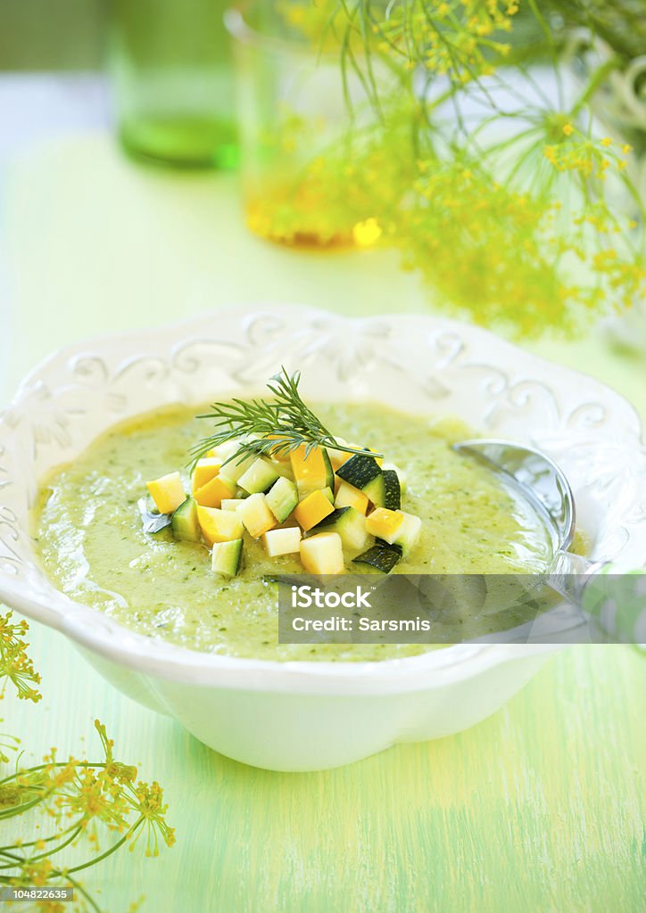 zucchini soup bowl of delicious zucchini soup Cream Soup Stock Photo