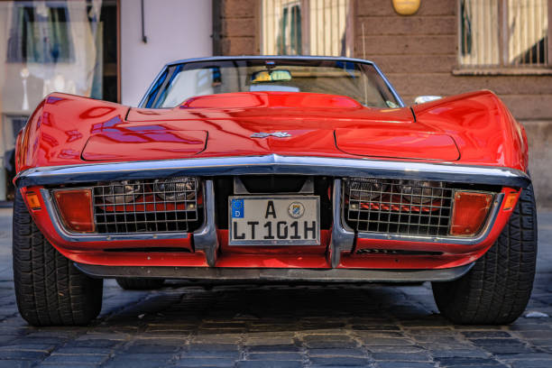 1971 Chevrolet Corvette C3-LT1 Stingray oldtimer car Augsburg, Germany - September 30, 2018: 1971 Chevrolet Corvette C3-LT1 Stingray oldtimer car at the Fuggerstadt Classic 2018 Oldtimer Rallye. 1971 stock pictures, royalty-free photos & images