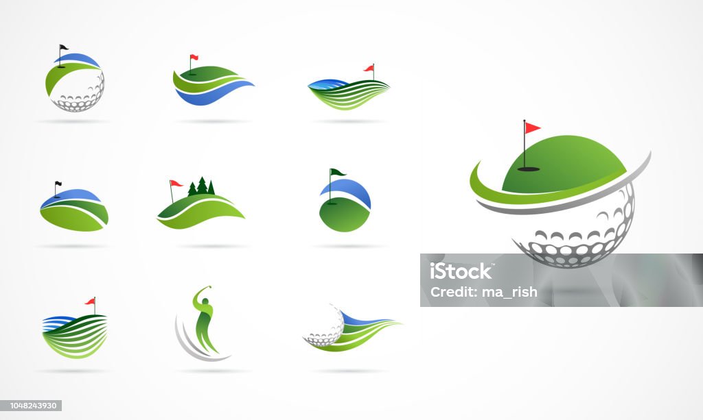Golf club icons, symbols, elements and logo collection Golf club icons, symbols, elements and logo vector collection Golf stock vector