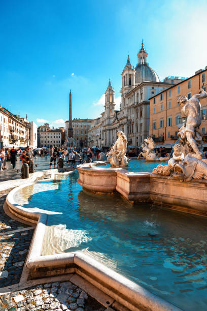 piazza navona, roma, italia - rome italy travel traditional culture foto e immagini stock