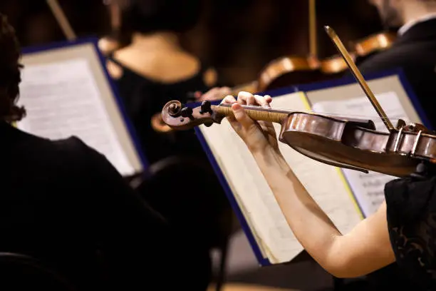 Photo of Hands of a girl playing the violin