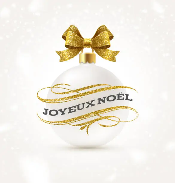 Vector illustration of Joyeux noël - Christmas illustration with greetings in French