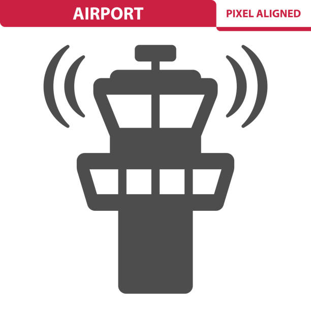 Airport Icon Professional, pixel perfect icon, EPS 10 format. air traffic control tower stock illustrations