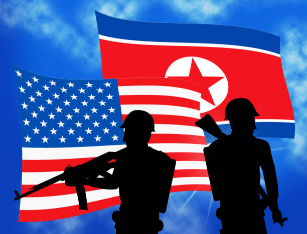 North Korea Military And Flag 3d Illustration