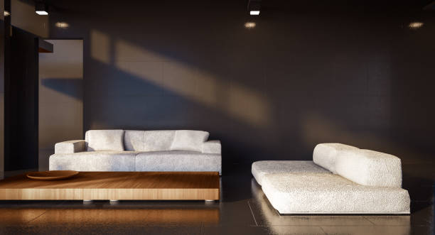 istock minimal living room and black wall / 3d render image 1048280464
