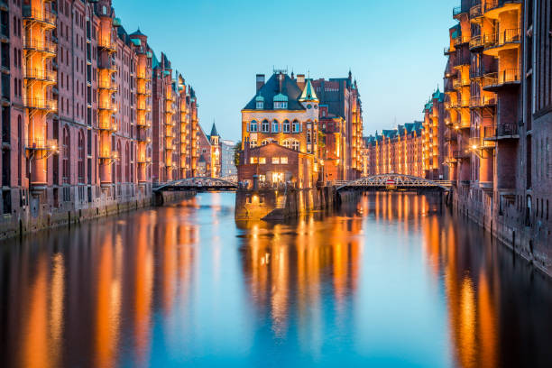 istock Hamburg Speicherstadt at twilight, Germany 1048288680