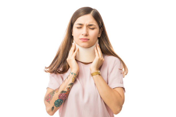 istock Woman In Pain Wearing Cervical Collar 1048305000