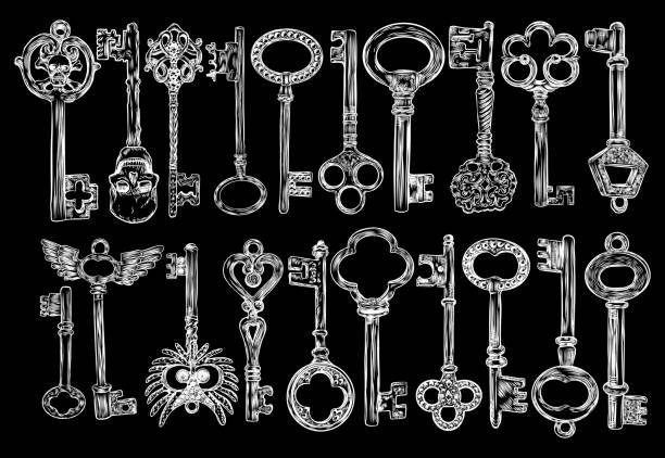 Ornamental Medieval Vintage Lock With Intricate Design Victorian Leaf  Scrolls And Hand Drawn Swirls Vector Stock Illustration - Download Image  Now - iStock