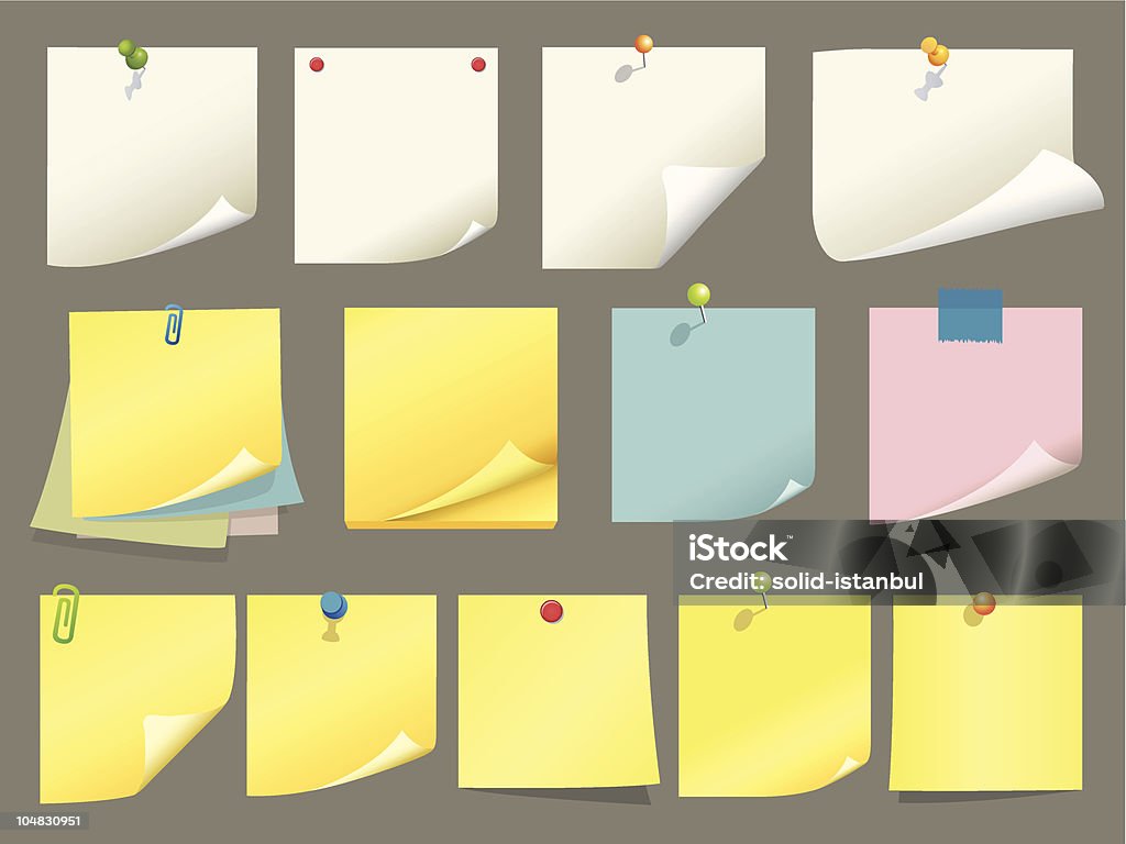 Papier et de post-it de collection - clipart vectoriel de Déchirer libre de droits