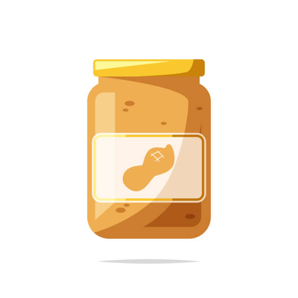 ilustrações, clipart, desenhos animados e ícones de ilustração do vetor isolado de manteiga de amendoim - peanut butter