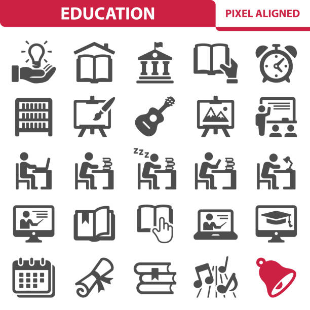 Education Icons Professional, pixel perfect icons, EPS 10 format. furniture instructions stock illustrations