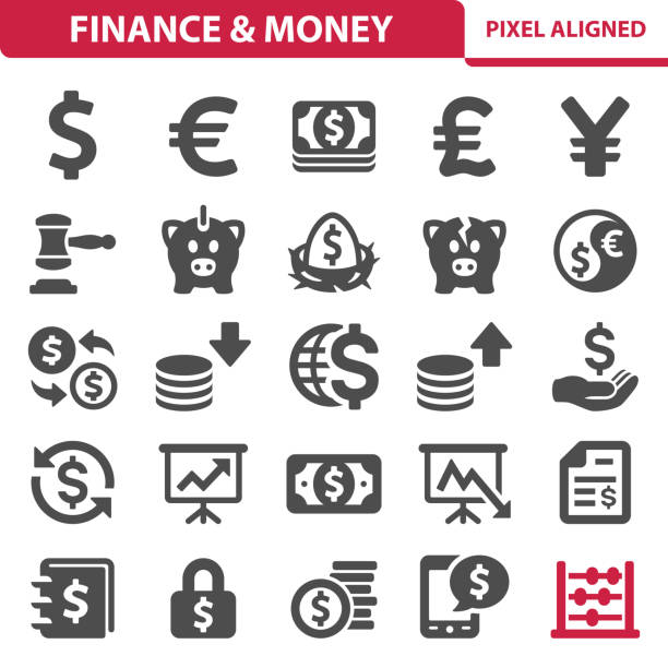 ilustrações, clipart, desenhos animados e ícones de finanças & dinheiro ícones - renminbi