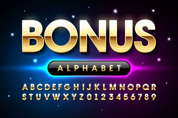 Vector illustration of Welcome Bonus casino banner font