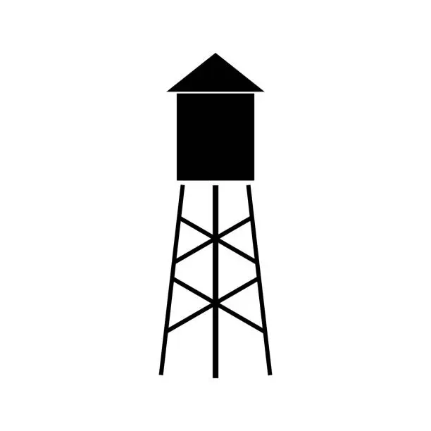 Vector illustration of Water tower icon on white background