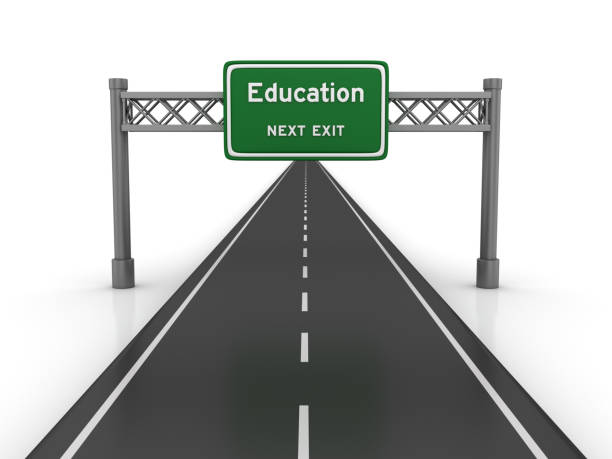 istock Road with Education Highway Sign - 3D Rendering 1048327904