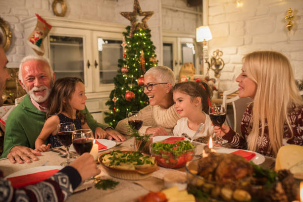 istock Family at Christmas dinner 1048332656