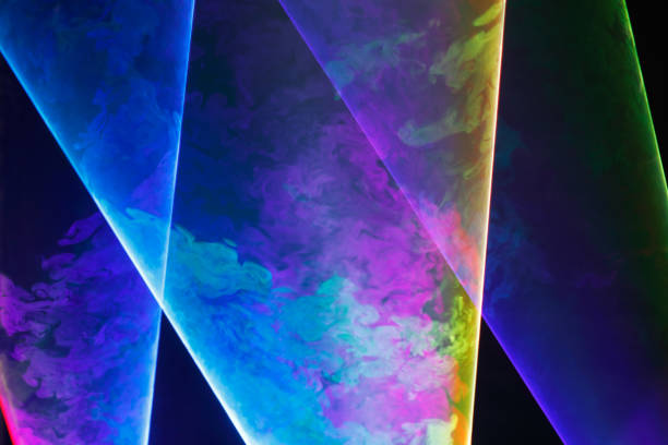 multicolored laser lights and fog