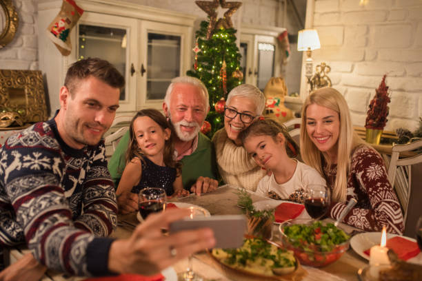 istock Happy family taking a selfie 1048335568