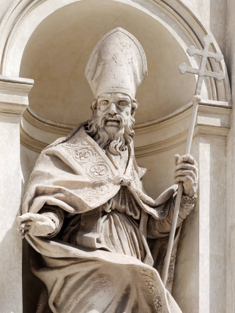 istock Marble Statue Pope in Rome Italy 1048335994