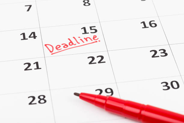 istock Calendar and deadline writen with red pen 1048336848