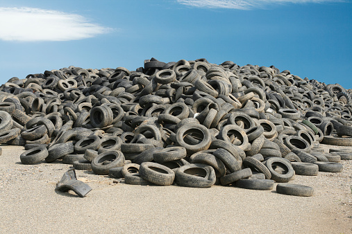 Big heap of used tires