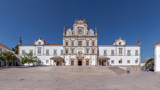 Santarem, Portugal - September 10, 2017: Santarem See Cathedral or Se Catedral de Santarem aka Nossa Senhora da Conceicao Church. Built in the 17th century Mannerist style