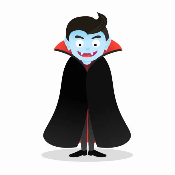 Vector illustration of Cartoon isolated scary vampire character vector illustration for Halloween