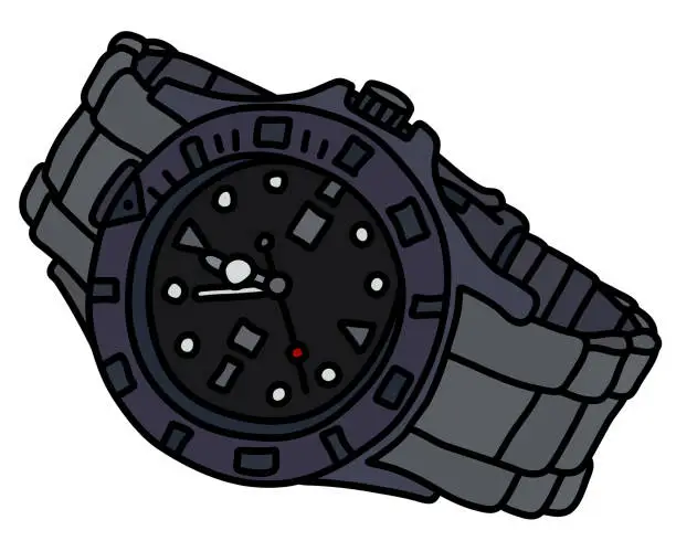 Vector illustration of The sports strap watch