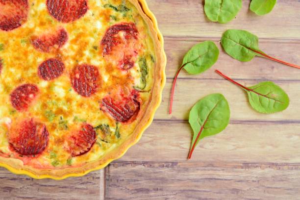 istock Beetroot chard feta cheese savory pie 1048349058