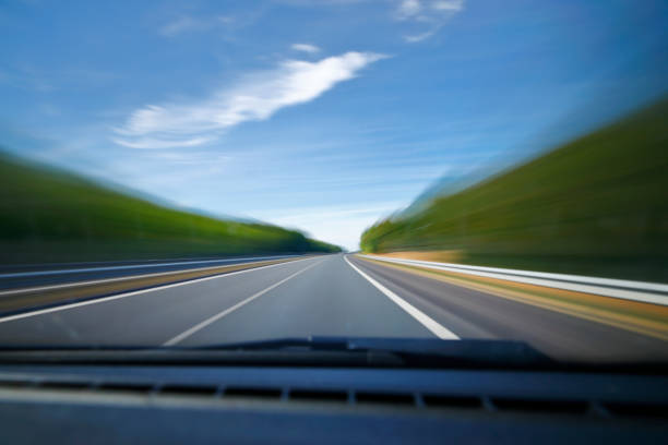 Windshield view at high speed