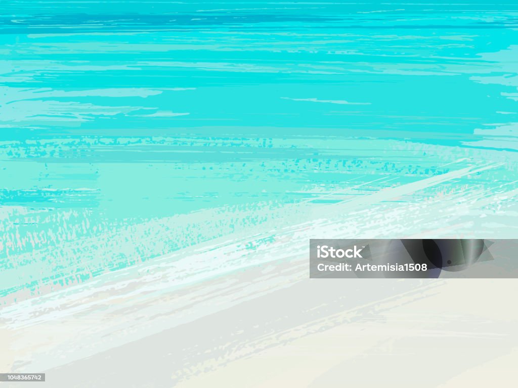 Summer sea. Background with blue brush stroke. Vector illustration. Summer stock vector