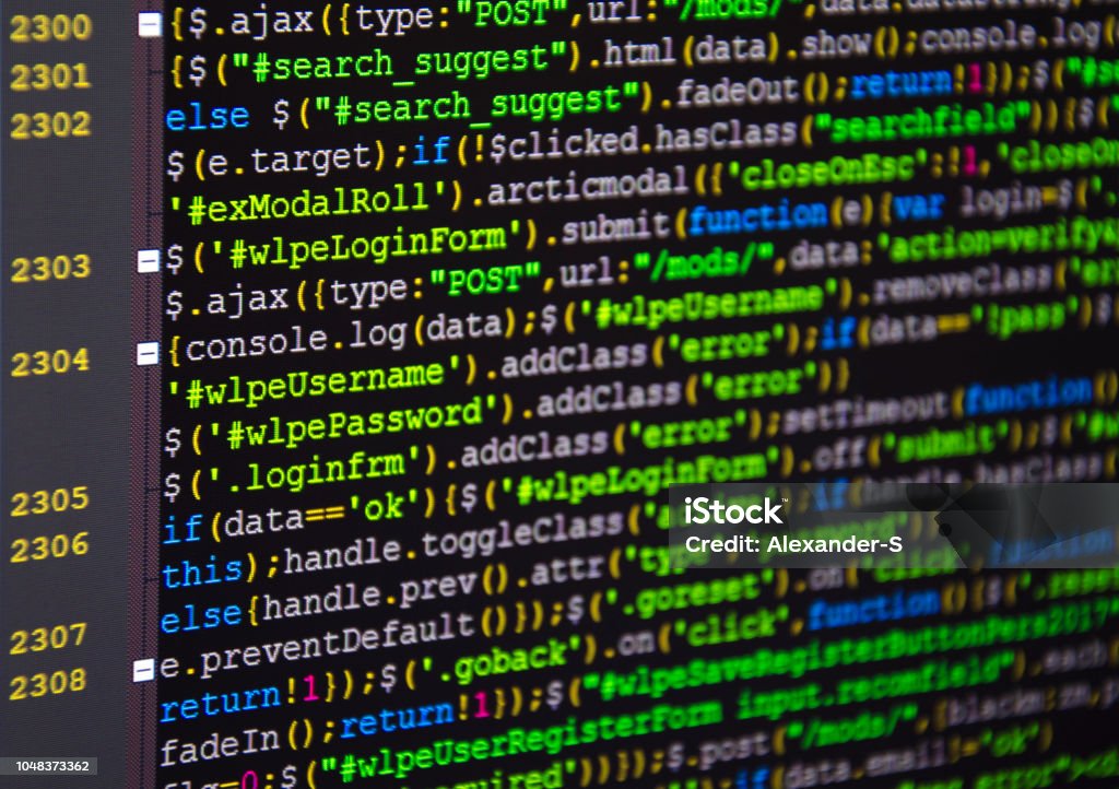 Software Developer Programming Code Abstract Computer Script Code ...
