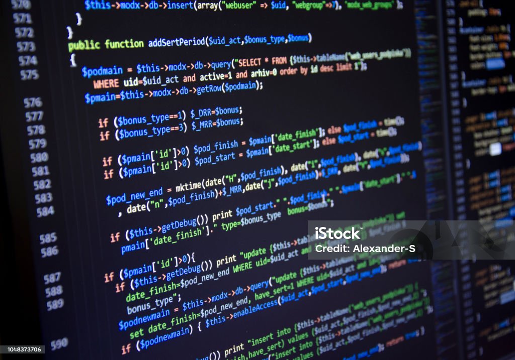 Software Developer Programming Code Abstract Computer Script Code ...