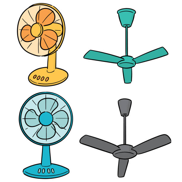 ilustrações, clipart, desenhos animados e ícones de o ventilador - deco